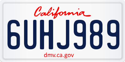 CA license plate 6UHJ989