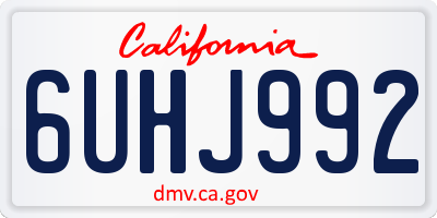 CA license plate 6UHJ992