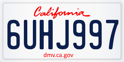 CA license plate 6UHJ997