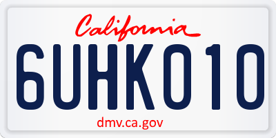 CA license plate 6UHK010