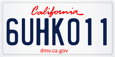 CA license plate 6UHK011