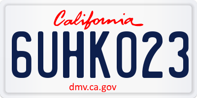 CA license plate 6UHK023