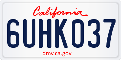 CA license plate 6UHK037