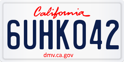 CA license plate 6UHK042