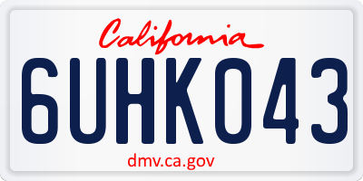 CA license plate 6UHK043