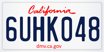 CA license plate 6UHK048