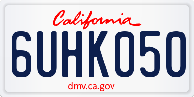 CA license plate 6UHK050