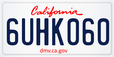 CA license plate 6UHK060
