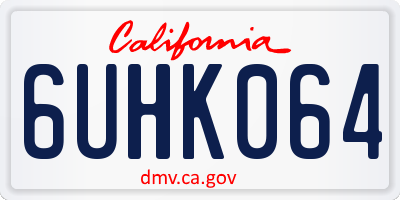 CA license plate 6UHK064