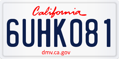 CA license plate 6UHK081
