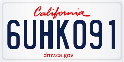 CA license plate 6UHK091