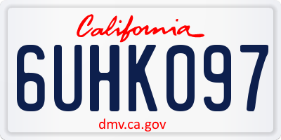 CA license plate 6UHK097