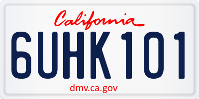 CA license plate 6UHK101