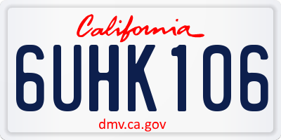 CA license plate 6UHK106