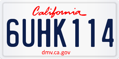 CA license plate 6UHK114