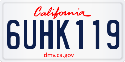 CA license plate 6UHK119
