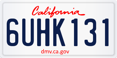 CA license plate 6UHK131