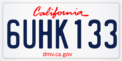 CA license plate 6UHK133
