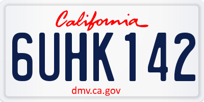 CA license plate 6UHK142