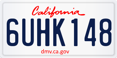 CA license plate 6UHK148