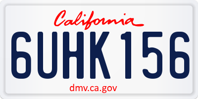 CA license plate 6UHK156