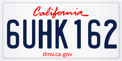 CA license plate 6UHK162