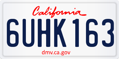 CA license plate 6UHK163
