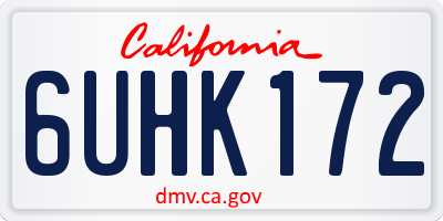 CA license plate 6UHK172