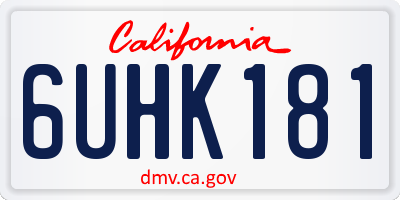 CA license plate 6UHK181