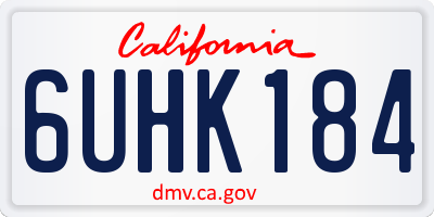 CA license plate 6UHK184