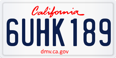 CA license plate 6UHK189