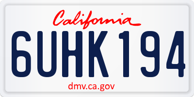 CA license plate 6UHK194
