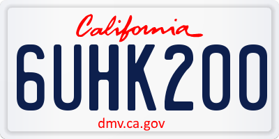 CA license plate 6UHK200