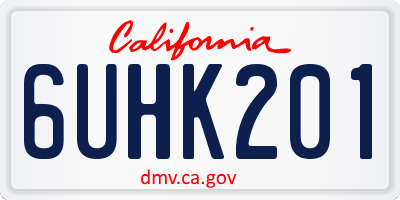 CA license plate 6UHK201