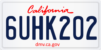 CA license plate 6UHK202