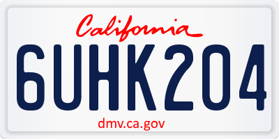 CA license plate 6UHK204