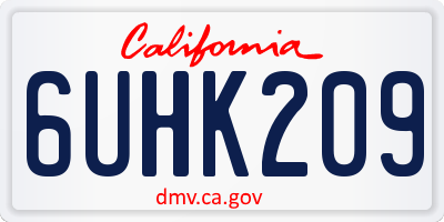 CA license plate 6UHK209