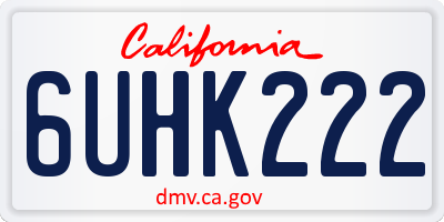 CA license plate 6UHK222