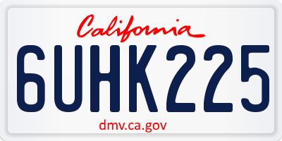 CA license plate 6UHK225