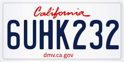 CA license plate 6UHK232
