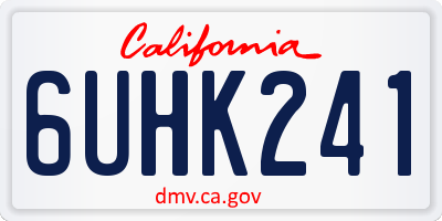 CA license plate 6UHK241