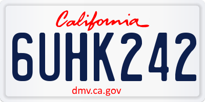 CA license plate 6UHK242