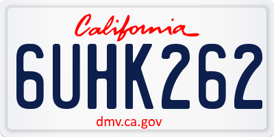 CA license plate 6UHK262