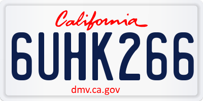 CA license plate 6UHK266