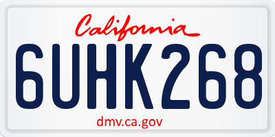 CA license plate 6UHK268