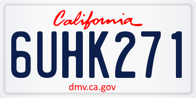 CA license plate 6UHK271