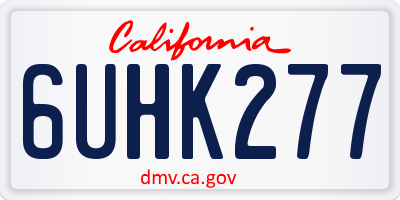 CA license plate 6UHK277
