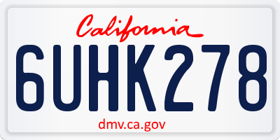 CA license plate 6UHK278