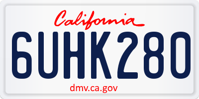 CA license plate 6UHK280