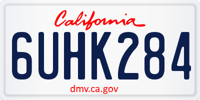 CA license plate 6UHK284